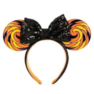 Disney Parks Halloween Lollipop Minnie Mouse Ears and Bow Headband